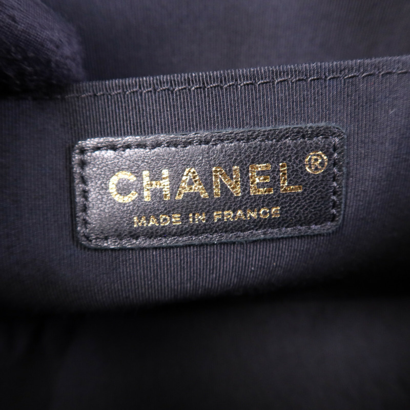 CHANEL 羊皮皮革Boy 25金扣鏈帶肩背袋-5