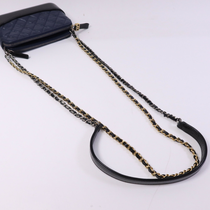 CHANEL 羊皮皮革Gabrielle Wallet On Chain鏈帶肩背袋-10