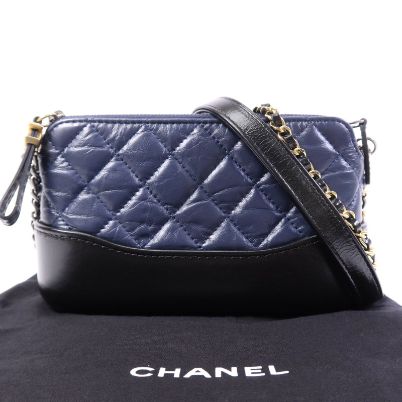 CHANEL 羊皮皮革Gabrielle Wallet On Chain鏈帶肩背袋-11
