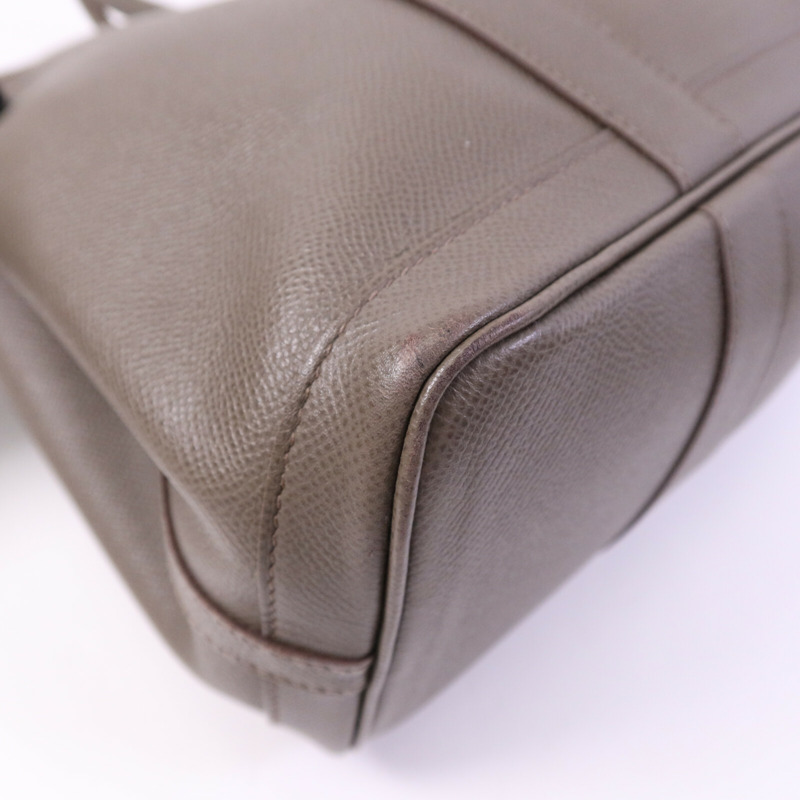 HERMES Epsom皮革Garden Party TPM銀扣手挽Etoupe袋-11