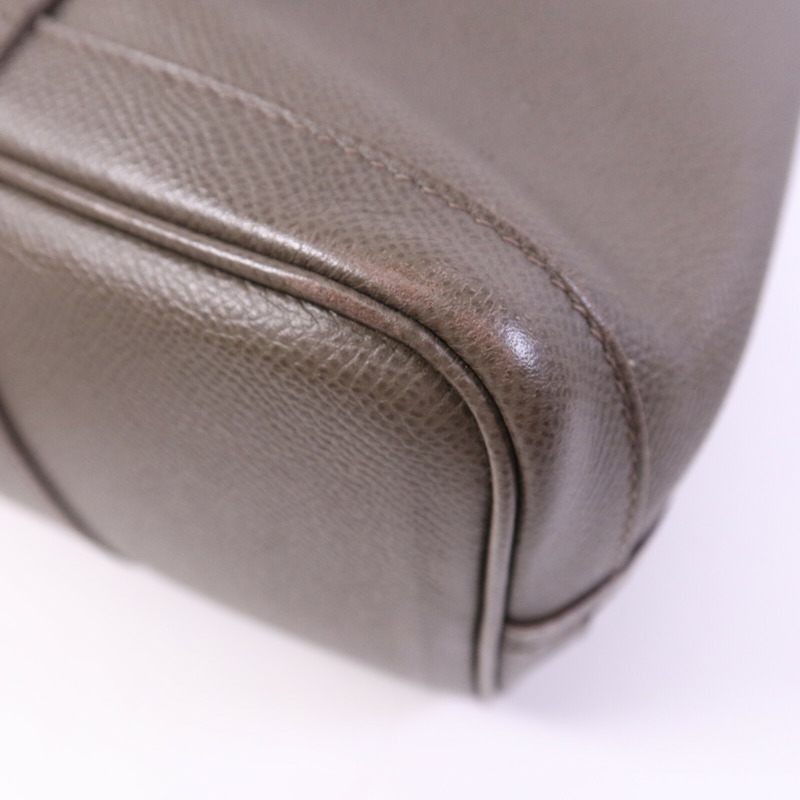 HERMES Epsom皮革Garden Party TPM銀扣手挽Etoupe袋-12