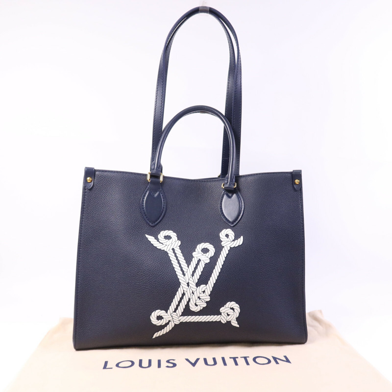 LOUIS VUITTON 牛皮皮革On The Go MM金扣手挽肩背兩用袋-9