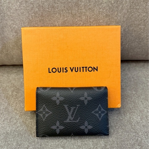 LV黑老花雙面卡包