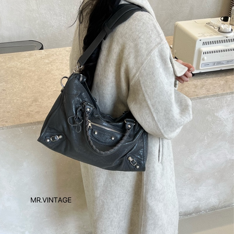 🏷️ Balenciaga 灰色機車包-0