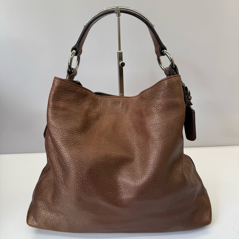 PRADA 普拉達 香檳棕牛皮肩背包-1