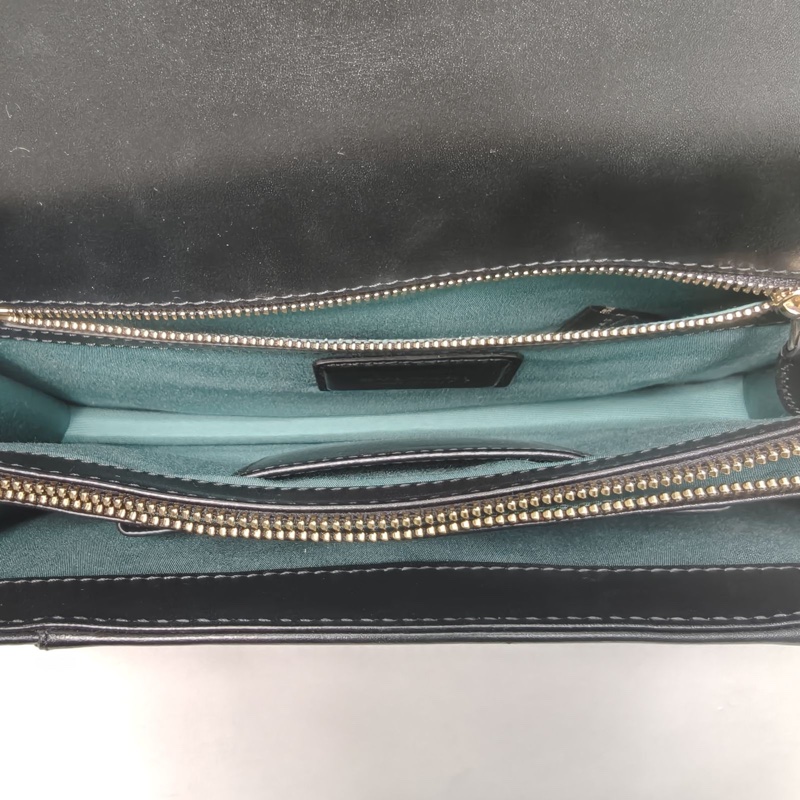 BVLGARI SerpentiForever風琴蛇頭包橫版黑色牛皮肩背包-5