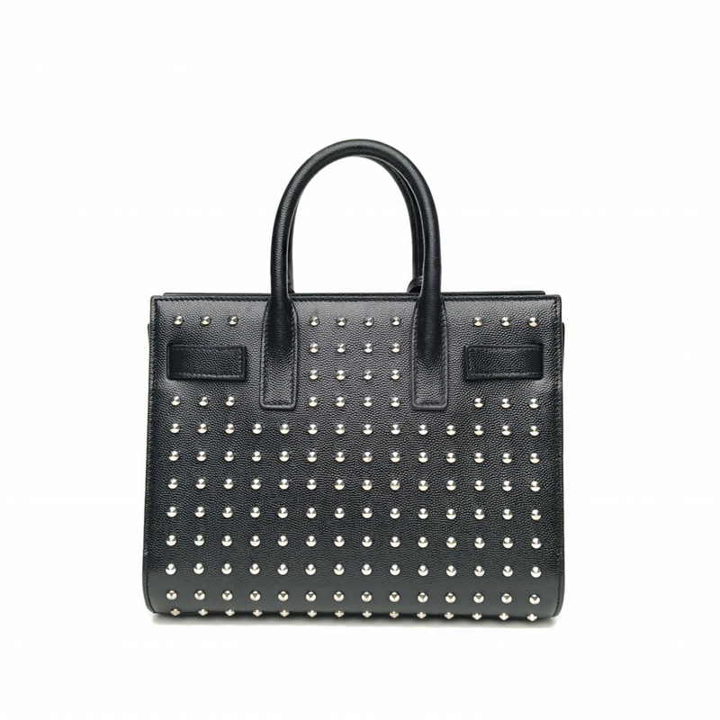 SAINT LAURENT ClassicSacDeJour風琴包nano22黑色牛皮肩背包-2