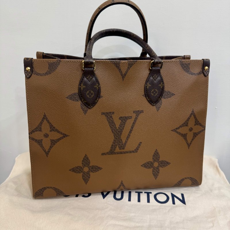 LV ONTHEGO MM 帆布手提肩背手提托特包-1