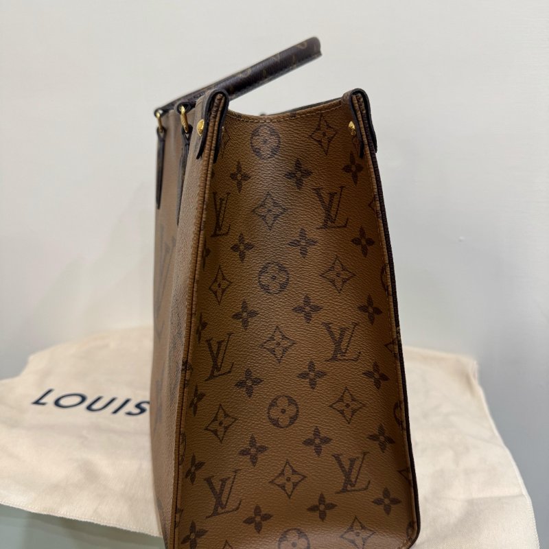 LV ONTHEGO MM 帆布手提肩背手提托特包-3
