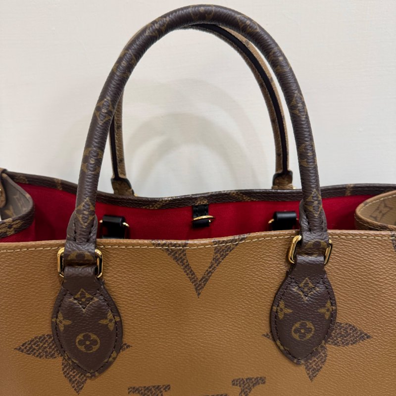 LV ONTHEGO MM 帆布手提肩背手提托特包-4