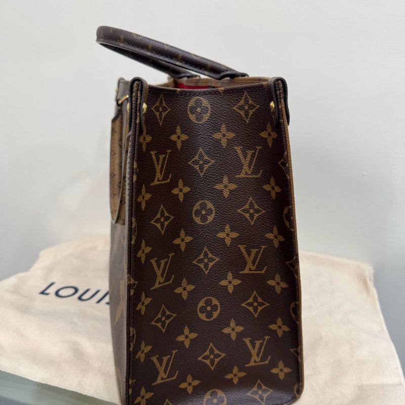 LV ONTHEGO MM 帆布手提肩背手提托特包-6