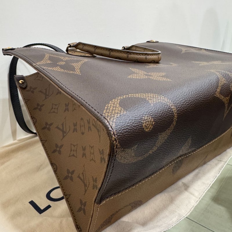 LV ONTHEGO MM 帆布手提肩背手提托特包-15