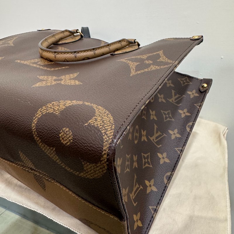 LV ONTHEGO MM 帆布手提肩背手提托特包-16