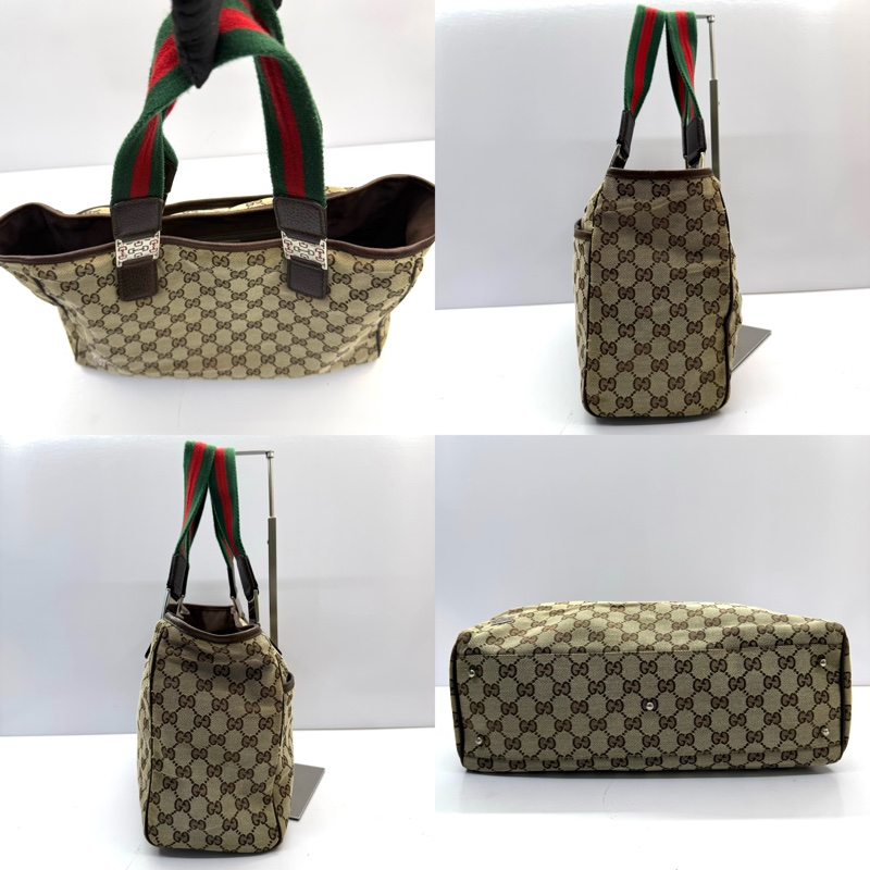 GUCCI 古馳 棕色GG帆布手提包 CANVAS 145758-2