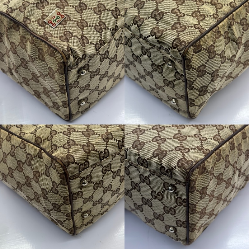 GUCCI 古馳 棕色GG帆布手提包 CANVAS 145758-3
