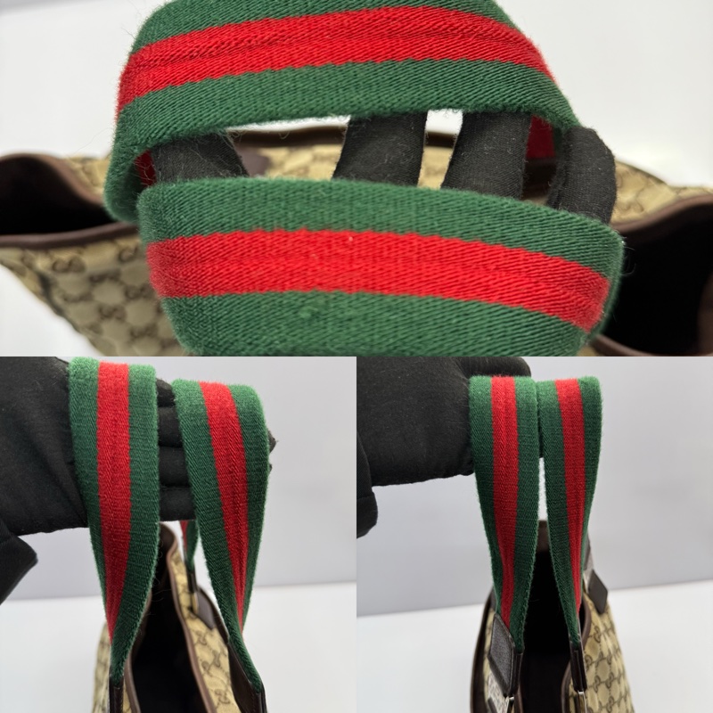 GUCCI 古馳 棕色GG帆布手提包 CANVAS 145758-4