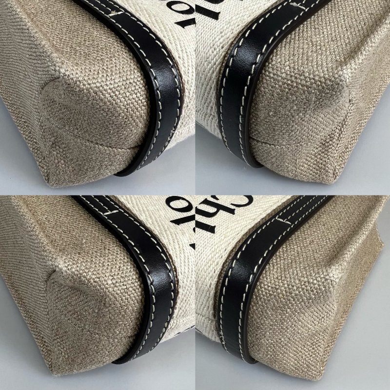 CHLOE 帆布拚黑色WOODY MINI 包-8