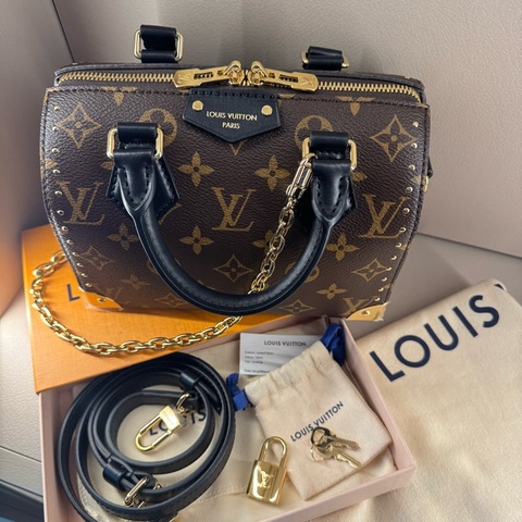 全新全配老花黑手柄 LV Speedy Trunk 20 Monogram｜Cruise 系列｜無植鞣革｜贈全新內膽包