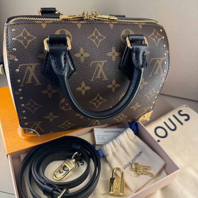 全新全配老花黑手柄 LV Speedy Trunk 20 Monogram｜Cruise 系列｜無植鞣革｜贈全新內膽包-1