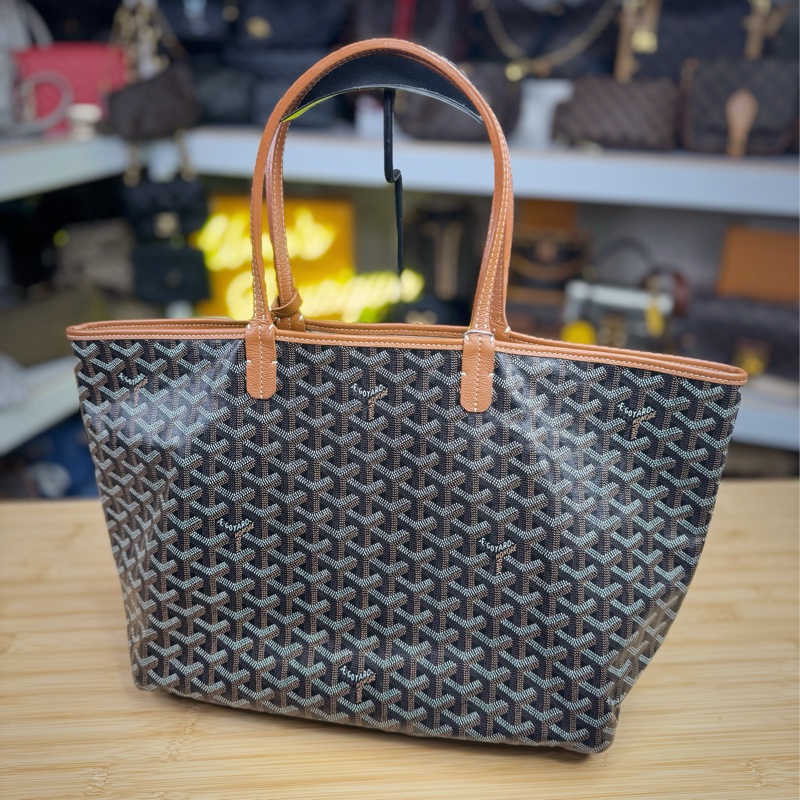 上架中🔑GOYARD 咖啡色經典花紋托特包/子包-0