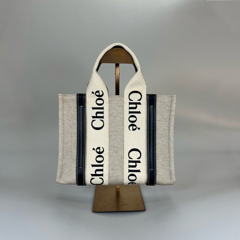 CHLOE 黑帆布WOODY SMALL包-1