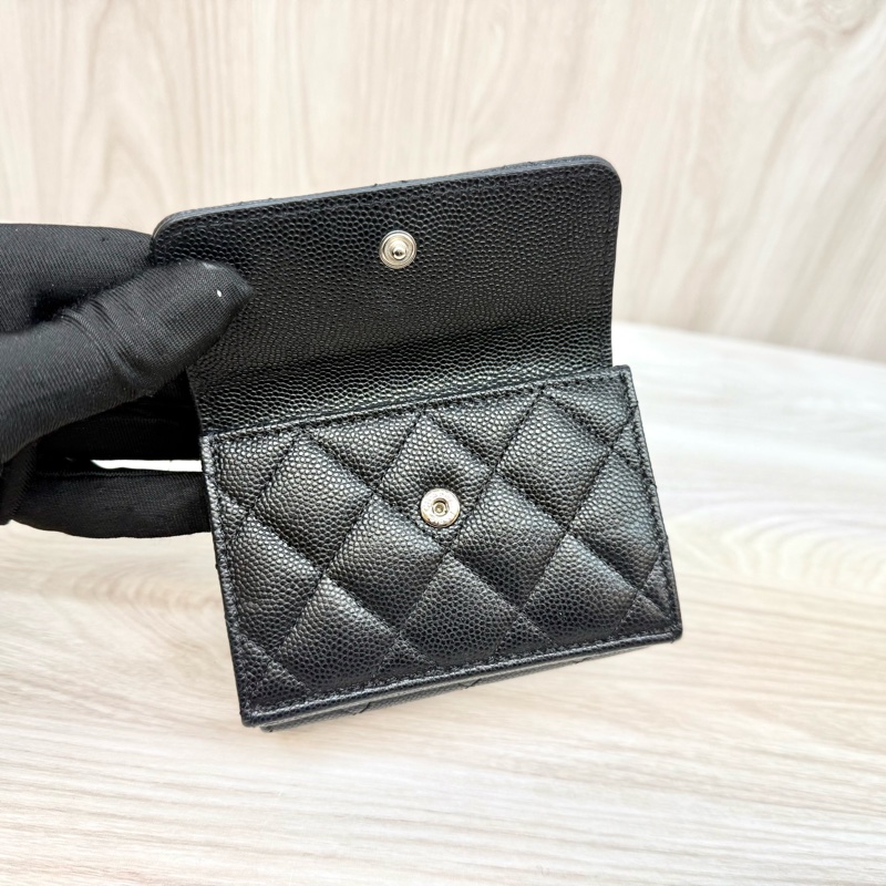 Chanel黑色荔枝皮熊貓配色19mini短夾-12