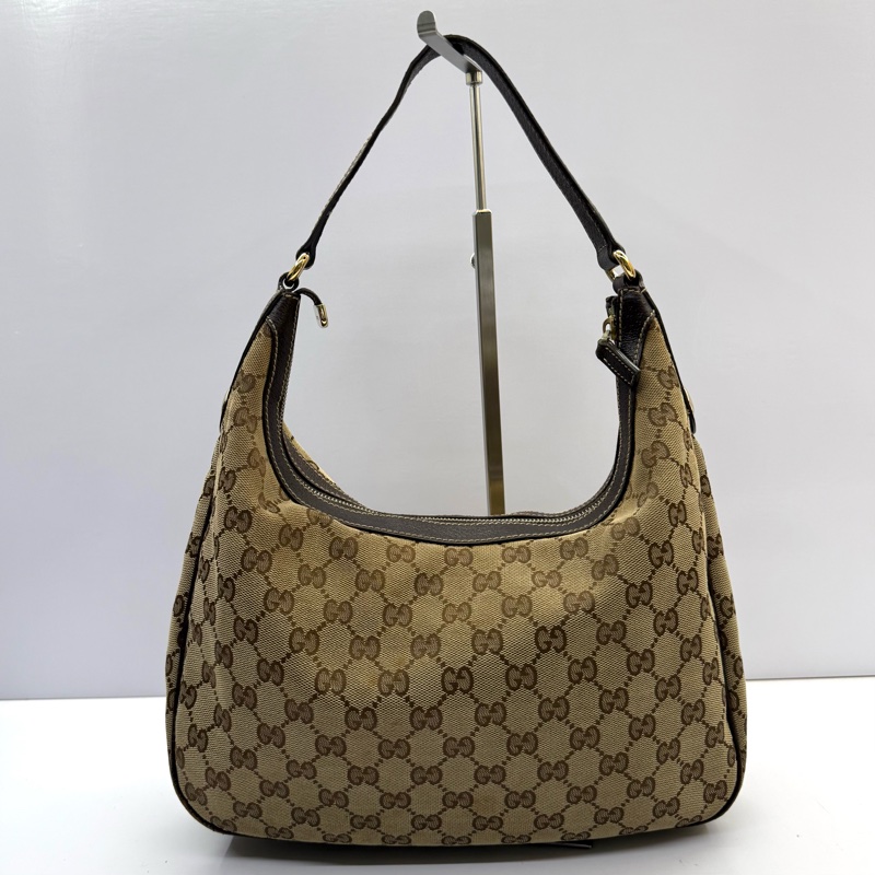 GUCCI 古馳 棕色GG帆布肩背包 153010-1