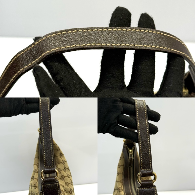 GUCCI 古馳 棕色GG帆布肩背包 153010-4