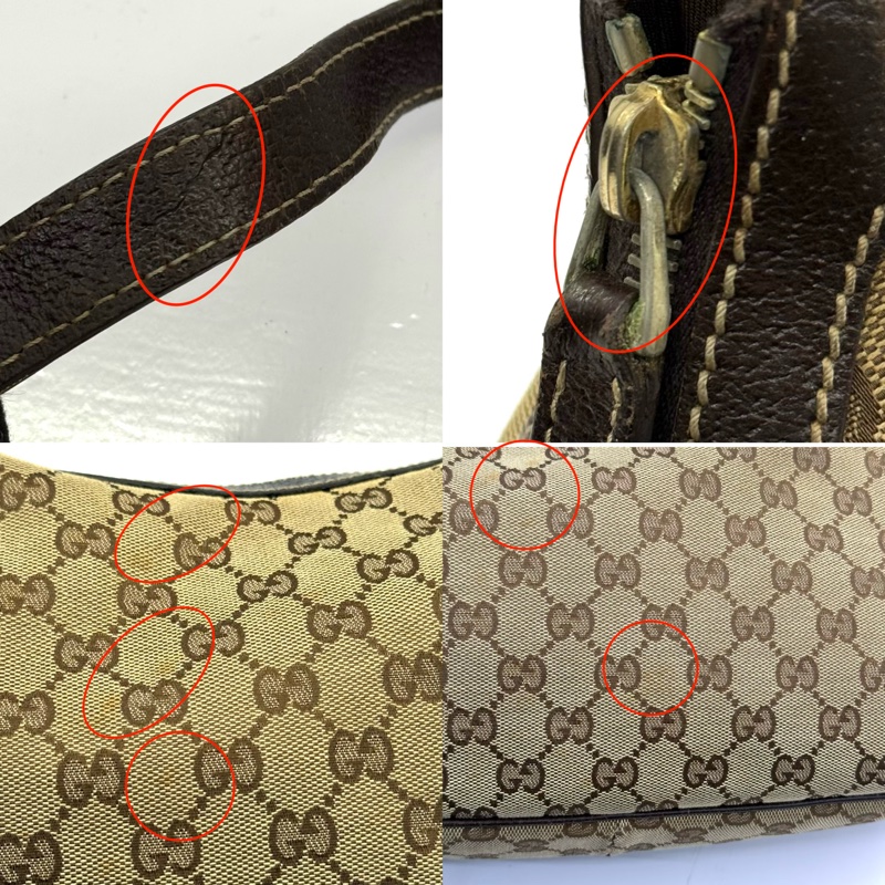 GUCCI 古馳 棕色GG帆布肩背包 153010-7