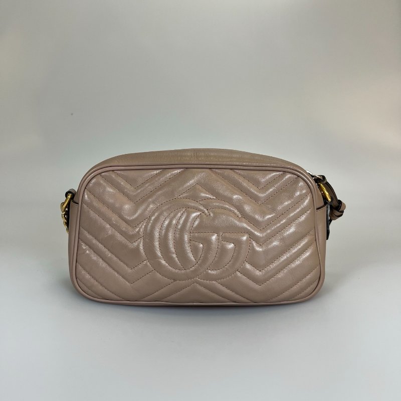 GUCCI 447632 藕粉Marmont相機包 24CM-1