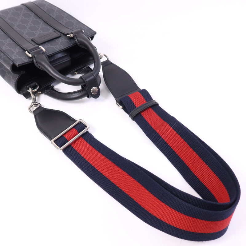 GUCCI 塗層帆布GG Supreme Mini銀扣手挽肩背兩用袋-8