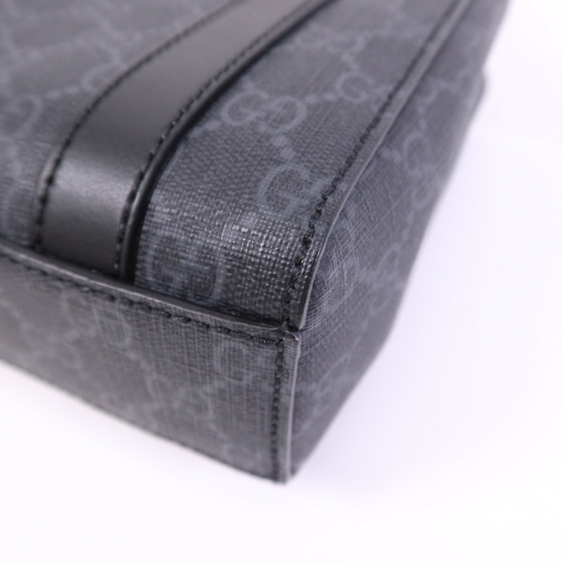 GUCCI 塗層帆布GG Supreme Mini銀扣手挽肩背兩用袋-9