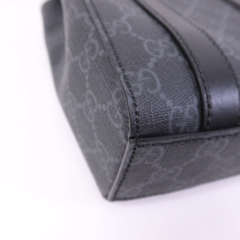 GUCCI 塗層帆布GG Supreme Mini銀扣手挽肩背兩用袋-10