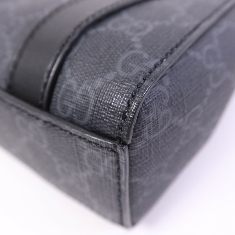 GUCCI 塗層帆布GG Supreme Mini銀扣手挽肩背兩用袋-11