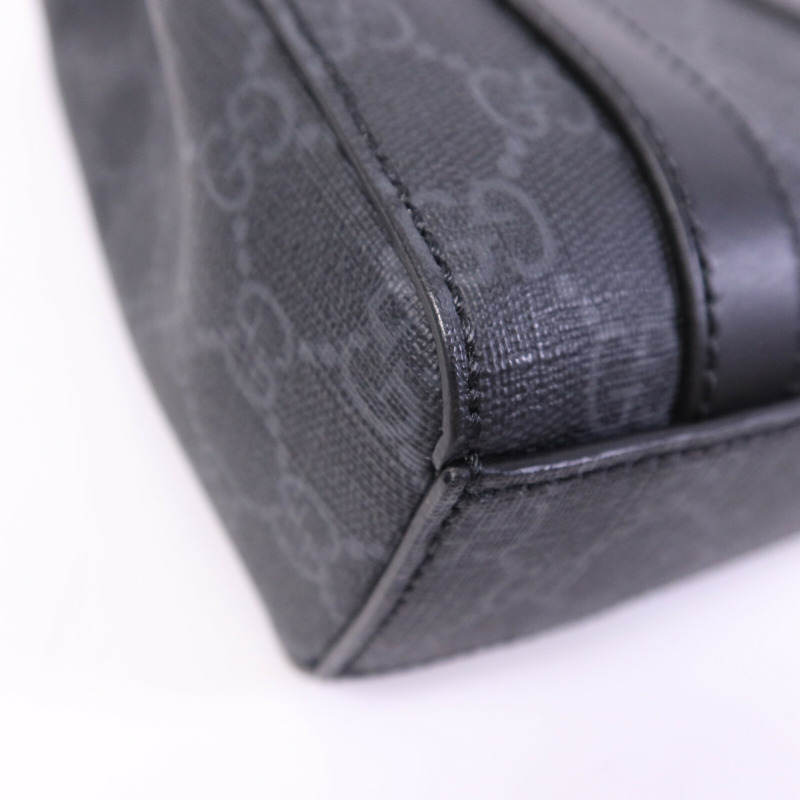 GUCCI 塗層帆布GG Supreme Mini銀扣手挽肩背兩用袋-12