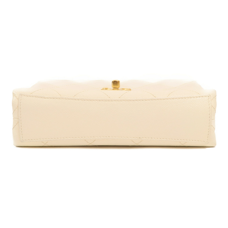 CHANEL 牛皮皮革Chain Shoulder金扣鏈帶手挽肩背兩用袋-3