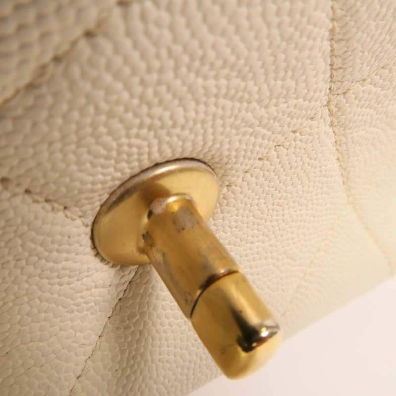 CHANEL 牛皮皮革Chain Shoulder金扣鏈帶手挽肩背兩用袋-15