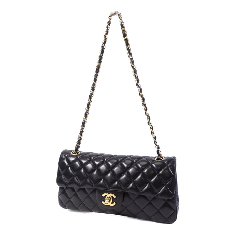 CHANEL 羊皮皮革Vintage Classic East West Flag Bag金扣鏈帶肩背袋-2