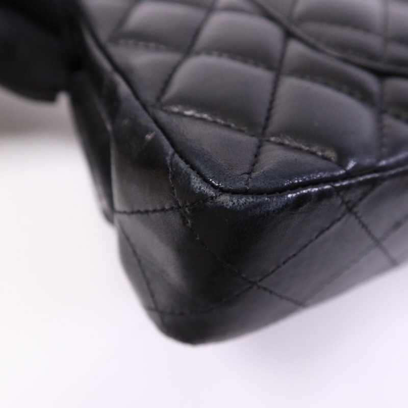 CHANEL 羊皮皮革Vintage Classic East West Flag Bag金扣鏈帶肩背袋-13