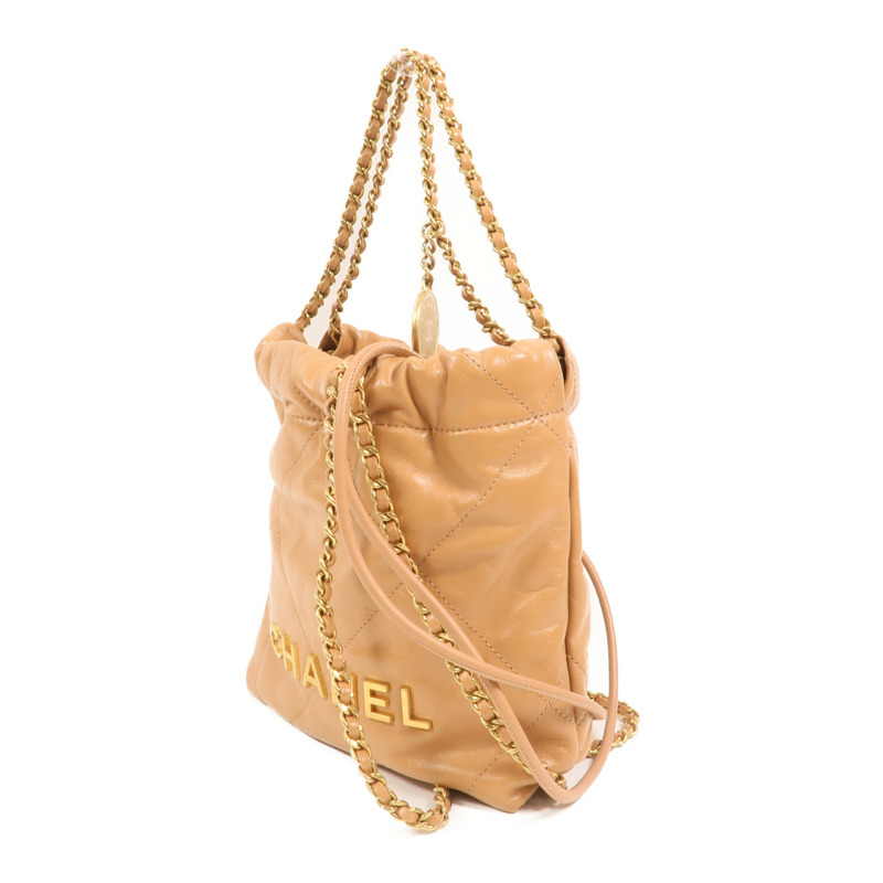 CHANEL 牛皮皮革Chanel 22 Mini金扣鏈帶肩背袋-2