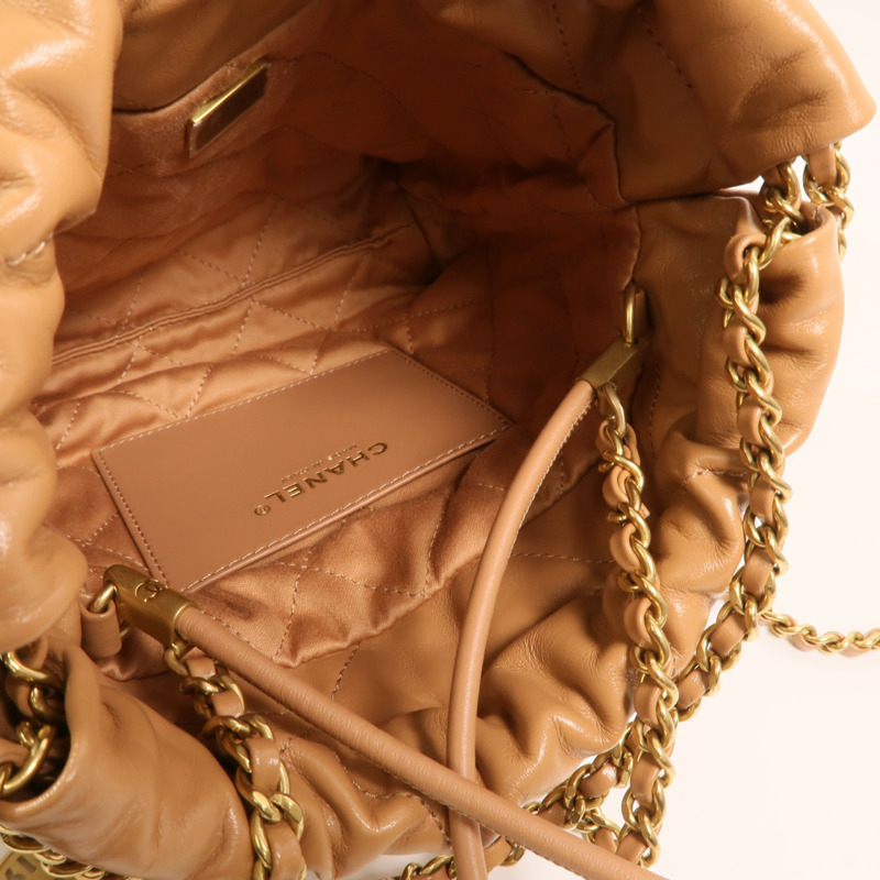 CHANEL 牛皮皮革Chanel 22 Mini金扣鏈帶肩背袋-4