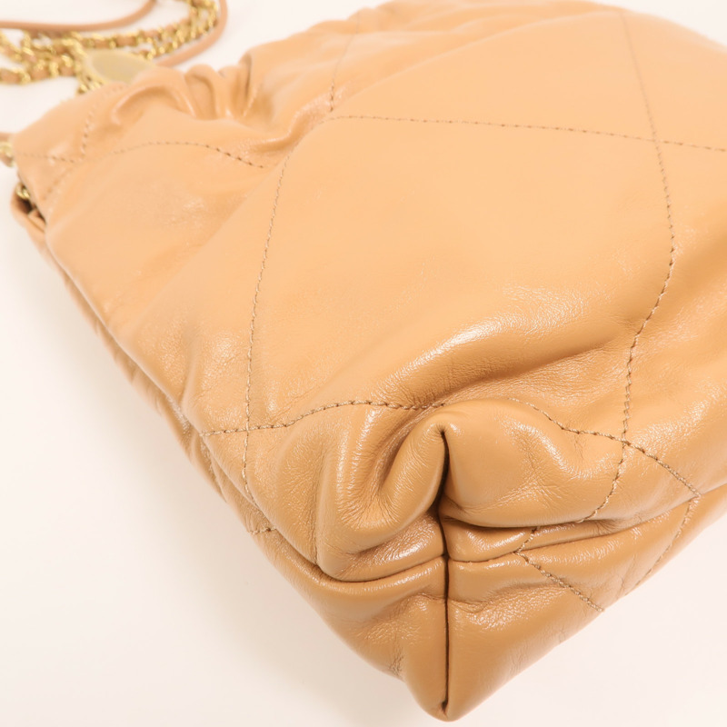 CHANEL 牛皮皮革Chanel 22 Mini金扣鏈帶肩背袋-12