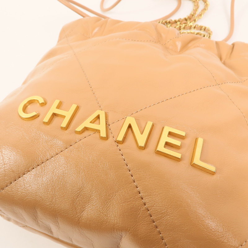 CHANEL 牛皮皮革Chanel 22 Mini金扣鏈帶肩背袋-14
