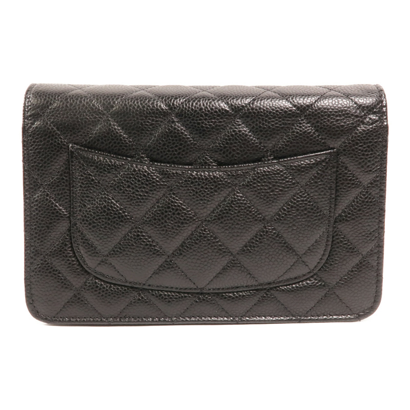 CHANEL 牛皮皮革Wallet On Chain銀扣鏈帶肩背袋-1