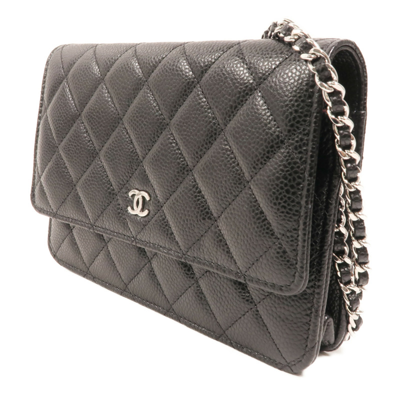 CHANEL 牛皮皮革Wallet On Chain銀扣鏈帶肩背袋-2