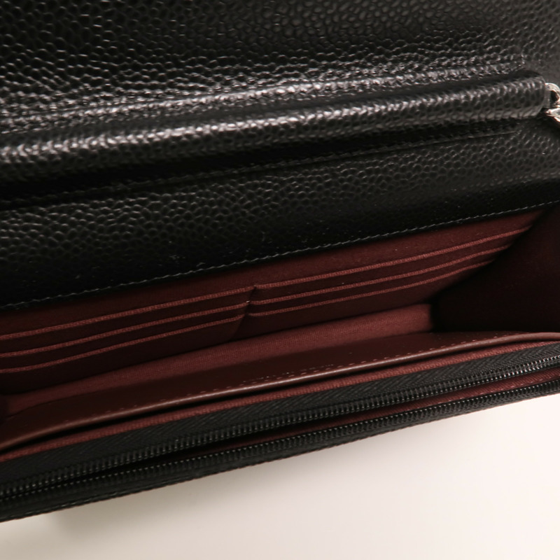 CHANEL 牛皮皮革Wallet On Chain銀扣鏈帶肩背袋-4