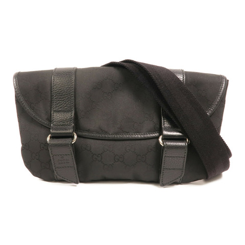 GUCCI 尼龍Waist Bag銀扣腰包