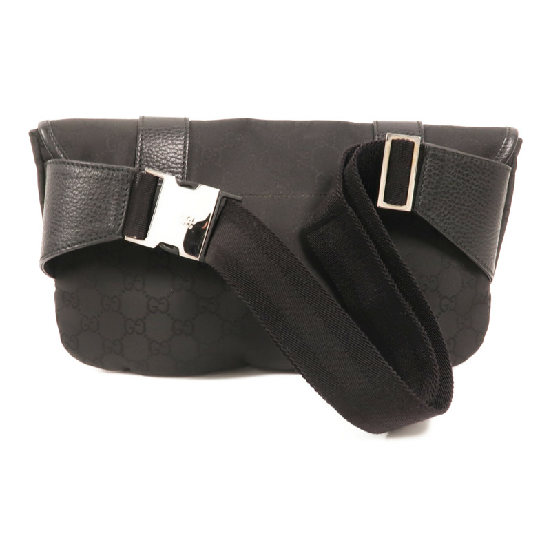 GUCCI 尼龍Waist Bag銀扣腰包-1