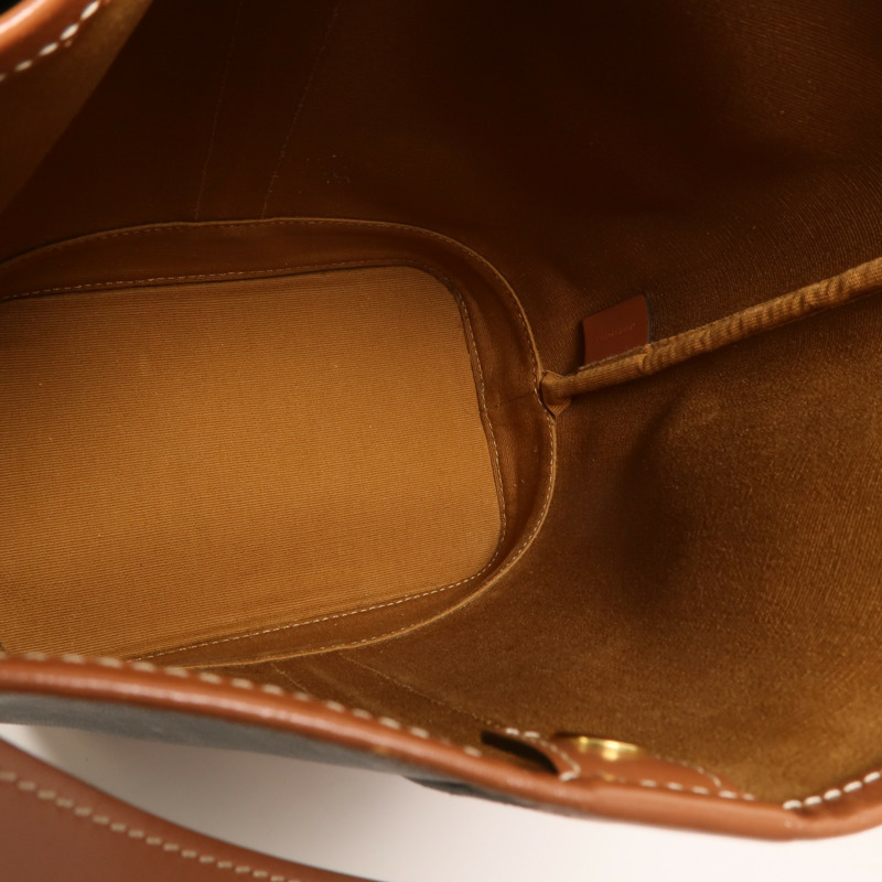 CELINE 塗層帆布Triomphe Small Bucket Bag金扣肩背袋-4