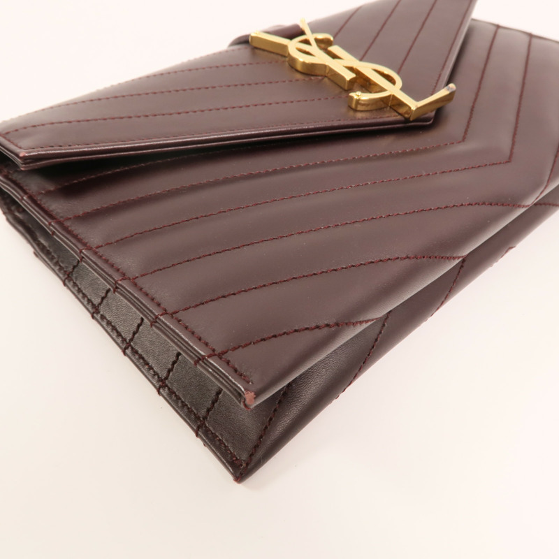 YVES SAINT LAURENT 牛皮皮革Clutch金扣手拿包-9